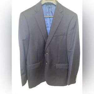 Hart Schaffner Marx 1887 Navy Blue 2 Silver Botton Wool Blazer Jacket 41R